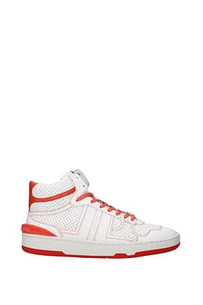 Lanvin Sneakers Men Leather White Orange