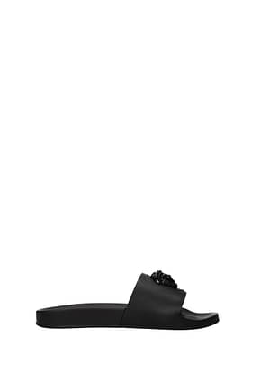 Versace Slippers and clogs Men Leather Black