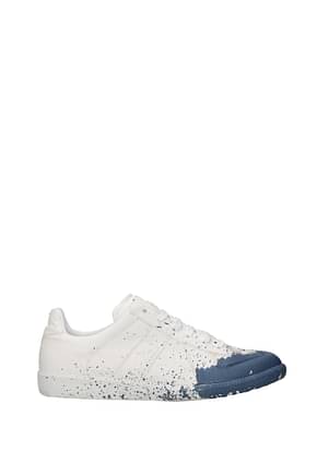 Maison Margiela Sneakers Uomo Tessuto Bianco Blu Acciaio