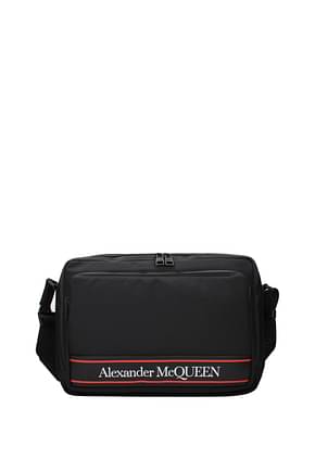 Alexander McQueen حقيبة كروس بودي رجال قماش أسود