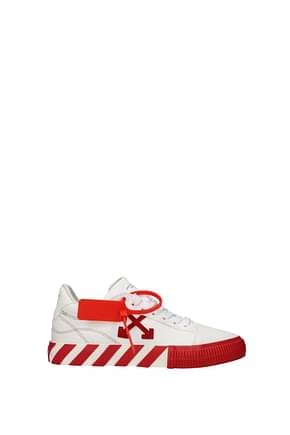 Off-White أحذية رياضية نساء قماش أبيض أحمر