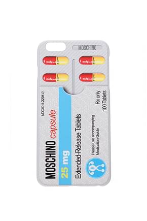 Moschino غطاء iPhone iphone 6/6s plus رجال بلاستيك رمادي
