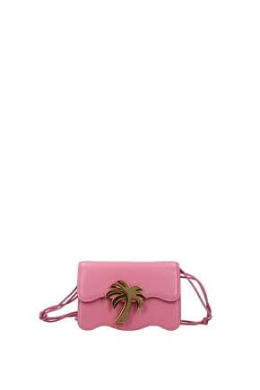 Palm Angels Crossbody Bag Women Leather Pink Rose Pink