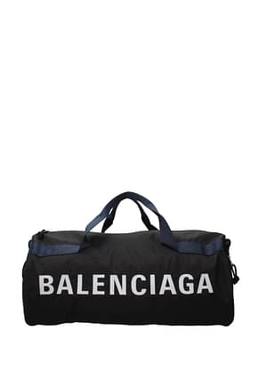 Balenciaga यात्रा बैग पुरुषों कपड़ा काली