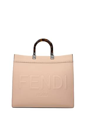Fendi Handbags sunshine Women Leather Pink Powder Pink