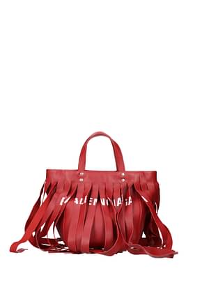 Balenciaga Handbags Women Leather Red White