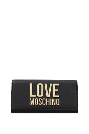 Love Moschino محافظ نساء البولي يوريثين أسود