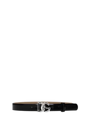Dolce&Gabbana Cinturones Finos Mujer Piel Negro