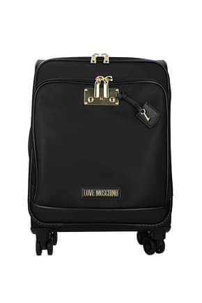 Love Moschino Wheeled Luggages Women Nylon Black
