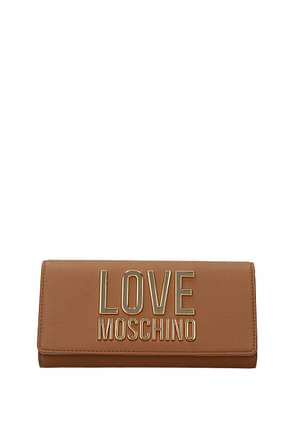 Love Moschino محافظ نساء البولي يوريثين بنى جمل