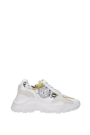 Versace Jeans Sneakers couture Femme Tissu Blanc
