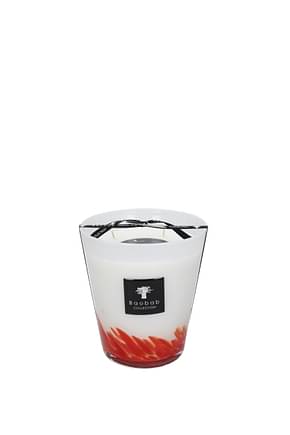 Baobab Collection Bougies et Bougeoirs feathers masaai Maison Verre Blanc Rouge