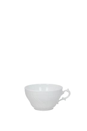 Richard Ginori कॉफ़ी और चाय set x 6 घर चीनी मिटटी सफेद