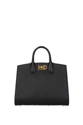 Salvatore Ferragamo Handbags the studio Women Leather Black