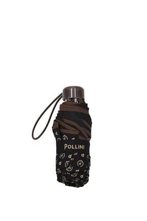 Pollini छाते महिलाओं पॉलिएस्टर काली भूरा