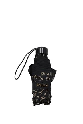 Pollini छाते महिलाओं पॉलिएस्टर काली काली