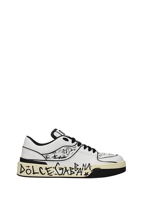 Dolce&Gabbana Sneakers Hombre Piel Blanco Negro