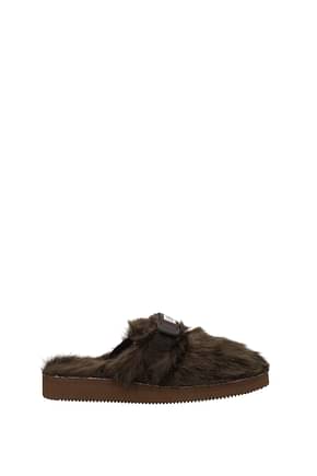 Suicoke Slippers and clogs Men Fabric  Brown