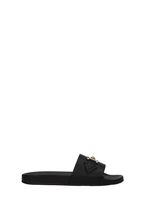 Versace Slippers and clogs Men Leather Black