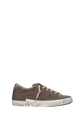 Philippe Model Sneakers prsx Homme Cuir Gris Anthracite