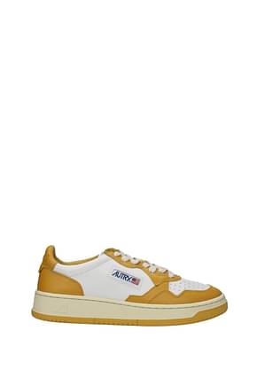 Autry Sneakers Homme Cuir Blanc Moutarde