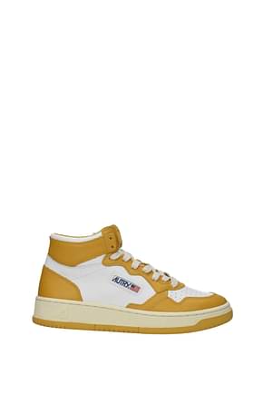 Autry Sneakers Homme Cuir Blanc Moutarde