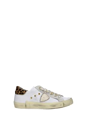 Philippe Model Sneakers prsx low Mujer Piel Blanco Leopardo