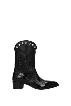 Vivienne Westwood Ankle boots cuban flame Women Patent Leather Black