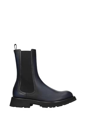 Alexander McQueen Ankle Boot Men Leather Black Anthracite