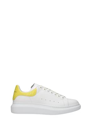 Alexander McQueen أحذية رياضية نساء جلد أبيض أصفر