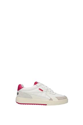 Palm Angels Sneakers Women Leather White Fuchsia