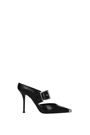 Alexander McQueen Sandals Women Leather Black