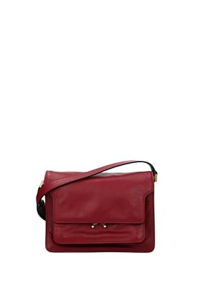 Marni Crossbody Bag Women Leather Red