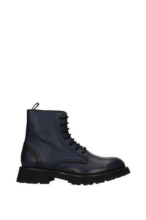 Alexander McQueen Ankle Boot Men Leather Blue