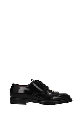 Dolce&Gabbana ربط الحذاء و مونكستراب رجال جلد أسود