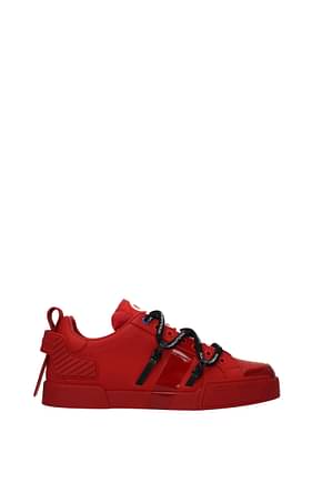 Dolce&Gabbana Sneakers Uomo Pelle Rosso Bianco