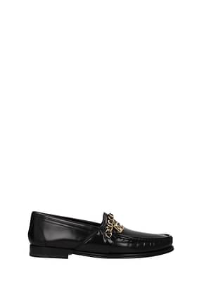 Dolce&Gabbana Loafers Men Leather Black Gold