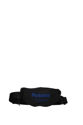Alexander McQueen Backpack and bumbags Men Fabric  Black Electric Blue