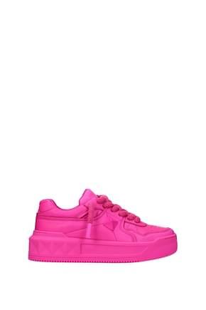Valentino Garavani Sneakers one stud xl Women Leather Pink Fluo Pink
