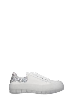 Alexander McQueen Sneakers Women Leather White Silver