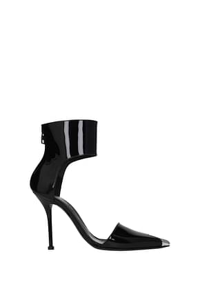 Alexander McQueen Sandals Women Patent Leather Black