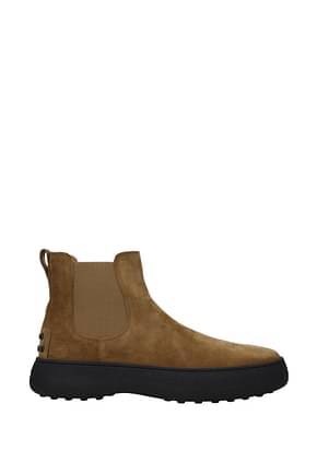 Tod's Ankle Boot Men Suede Brown Oak