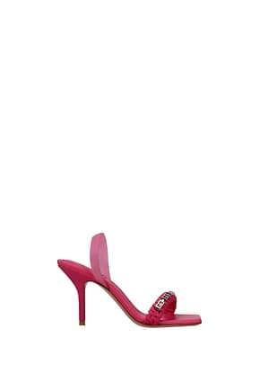 Givenchy Sandals Women Leather Pink Neon Pink