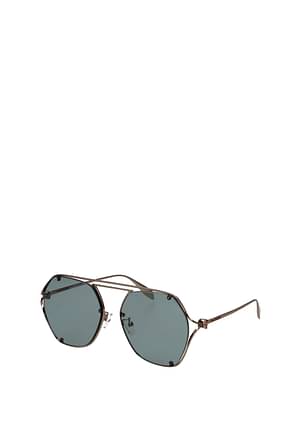 Alexander McQueen نظارة شمسيه نساء معدن لون أخضر الذهب الوردي