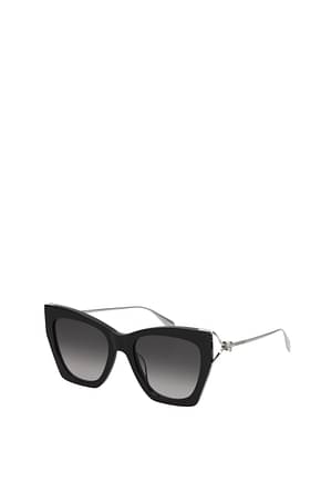 Alexander McQueen نظارة شمسيه نساء معدن أسود رمادي