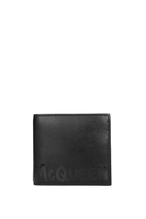 Alexander McQueen Wallets Men Leather Black
