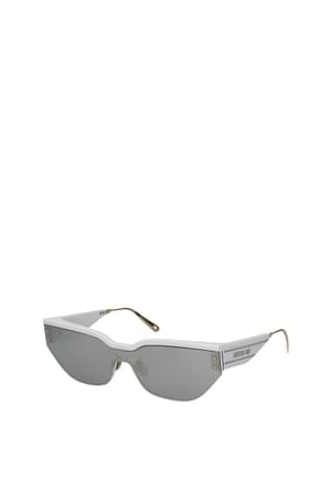 Christian Dior نظارة شمسيه diorclub نساء خلات أبيض فضة
