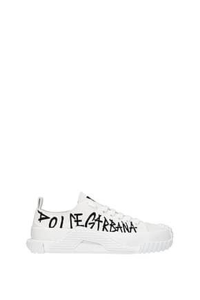 Dolce&Gabbana Sneakers Herren Stoff Weiß Schwarz