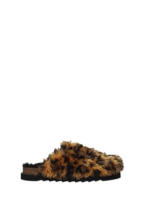 Palm Angels Slippers and clogs Men Eco Fur Brown