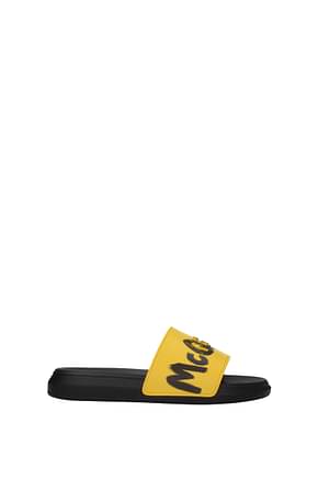 Alexander McQueen 拖鞋和木屐 男士 橡皮 黄色 黑色